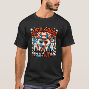 Camiseta Dental Squad 4 de julho Dentist Funny American Pa