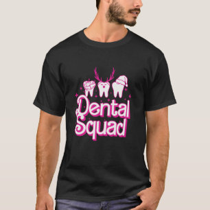 Camiseta Dental Squad Engraçado Xmas Luz Dentista Retro Ros