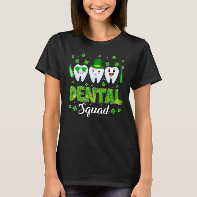 Camiseta Dental Squad Leprechaun Teeth St Patricks Day Toot (Frente)
