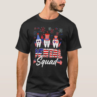 Camiseta Dental Squad Tooth American Flag 4th Of July Dent