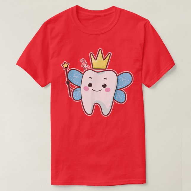 Camiseta Dente bonito com asas como fada (Frente do Design)