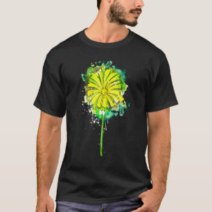 Camiseta Dente-de-leão Flor Dente-de-leão Botânico Aquarela