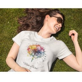 Camiseta Dente-de-leão Vibrante em Aquarela, personalizado