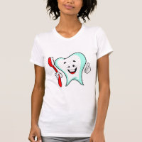 Dente feliz com cuidado dentário com escova de den