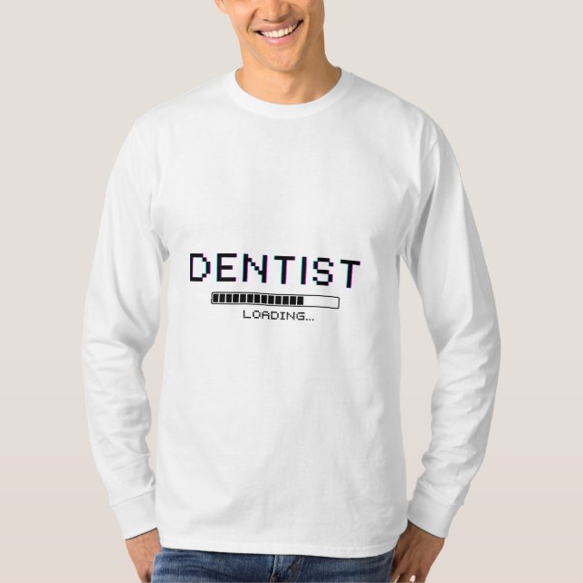 Camiseta Dente Glitch Pixel Humor Carregando (Frente)