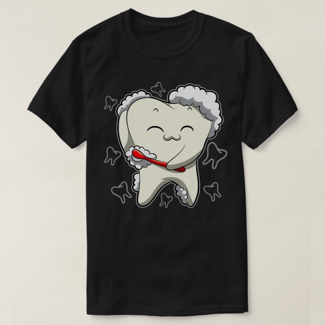 Camiseta Dente Saudável Dentista Diário de Escoamento dos D (Frente do Design)