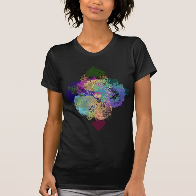 Camiseta Dentelles géométriques multicolores (Frente)