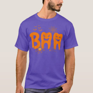 Camiseta Dentes Boo Fantasma Pumpkin Bruxo Cute Dental Hall