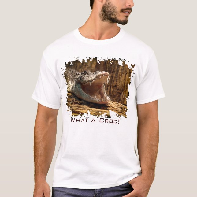 Camiseta Dentes Crocodilo, Alligador, Réptil, Vida Selvagem (Frente)