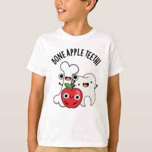 Camiseta Dentes de Maçã de Osso Piada Bona Appetit Engraçad