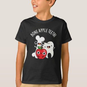 Camiseta Dentes de Maçã Óssea Bona Appetit Engraçado Pun Fu