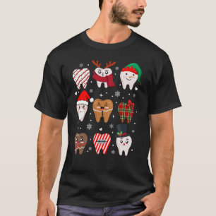 Camiseta Dentes de Natal Dentais Engraçados Dentista de Nat