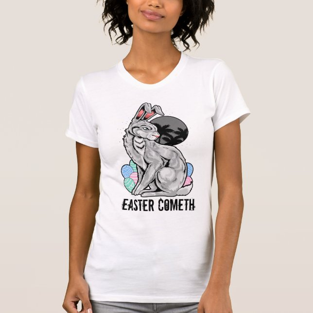 Camiseta Dentes De Páscoa De Coelhinho Da Páscoa Edgy (Frente)
