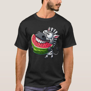 Camiseta Dentes de sorriso de melancia de zebra Quirky most