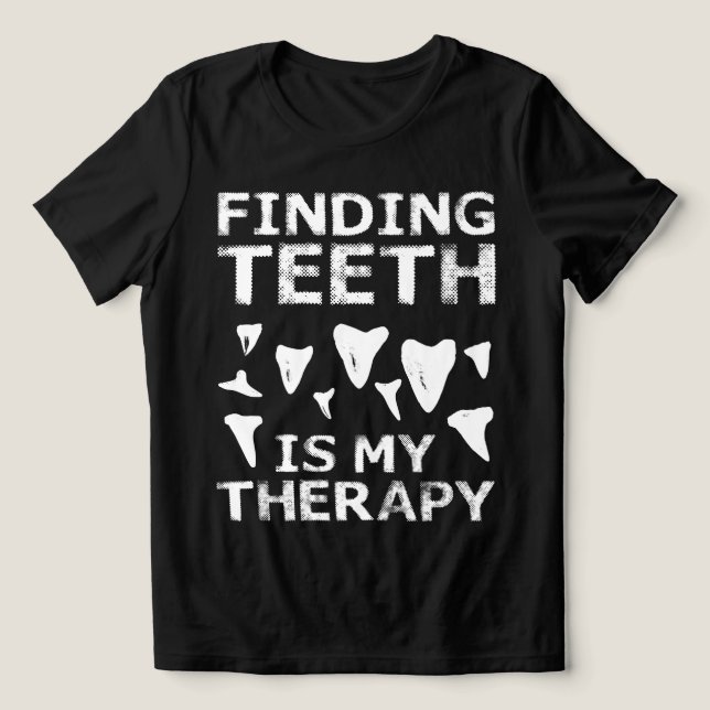 Camiseta Dentes De Tubarão Caçador De Dentes De Tubarão Caç (Design frontal)