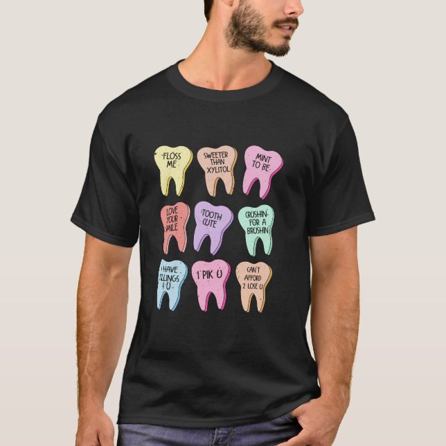 Camiseta Dentes Doces Dia de os namorados Dentais Doces Cor (Frente)