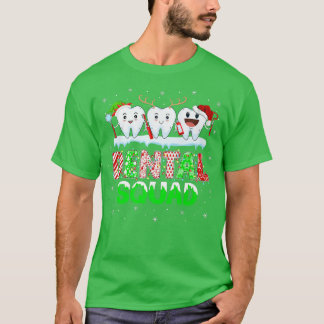 Camiseta Dentes Engraçados Xmas Luzes Dentista de Esquadrão