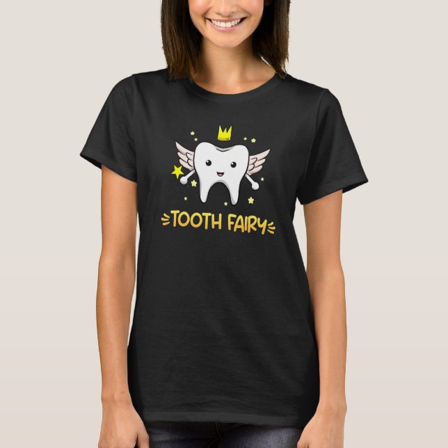 Camiseta Dentista-Assistente Dentor-Dentor-Dente Fada Dente (Frente)
