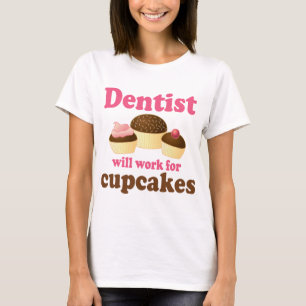 Camiseta Dentista bonito dos cupcakes do chocolate da