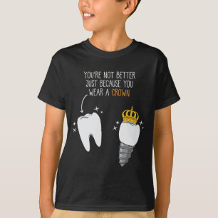Camiseta Dentista de coroa dentária Doutor Higienista dentá