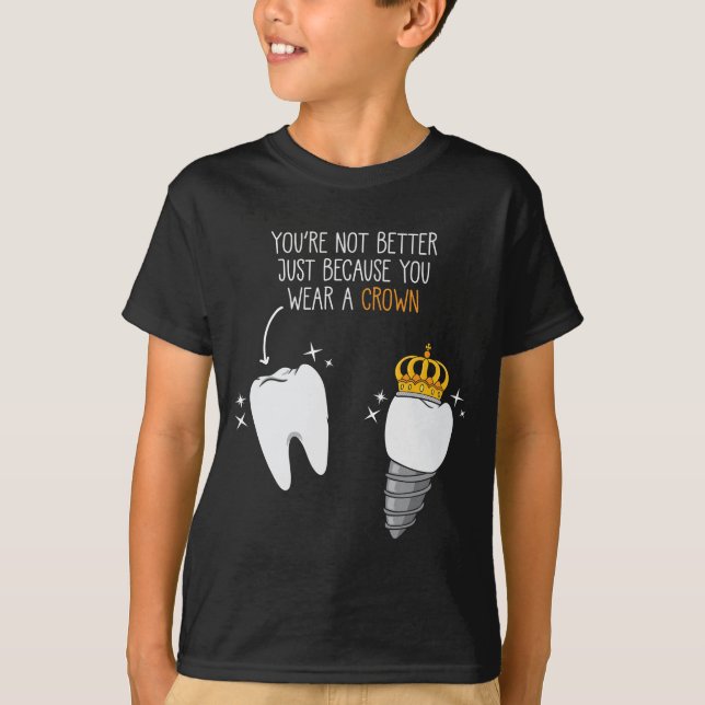 Camiseta Dentista de coroa dentária Doutor Higienista dentá (Frente)