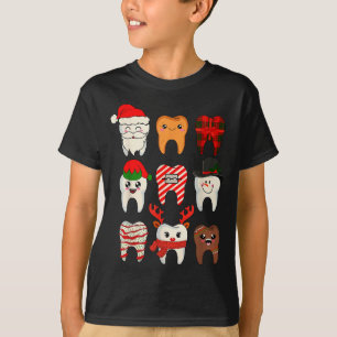 Camiseta Dentista de Dentes de Natal Xmas Rena Santa Esquad