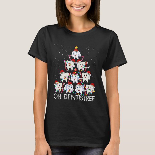 Camiseta Dentista de Natal Dentista de Natal Dentista é (Frente)