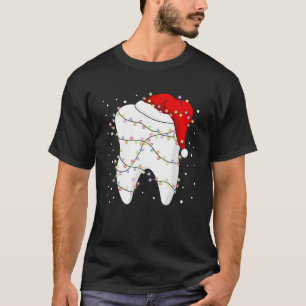 Camiseta Dentista de Natal Dentista Luz dos Dentes de Papai
