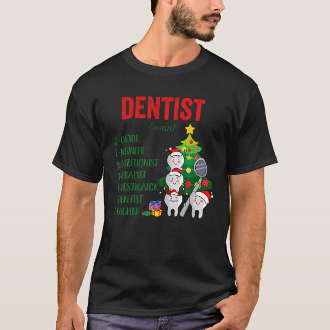 Camiseta Dentista Definição de Natal Dental Assistant Paja (Frente)