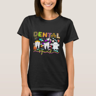 Camiseta Dentista Dentalista Bruxa Halloween Boos Cos