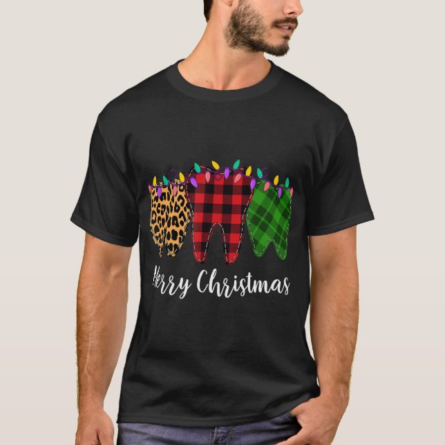 Camiseta Dentista dentária de Natal Dente Dentista Dentária (Frente)