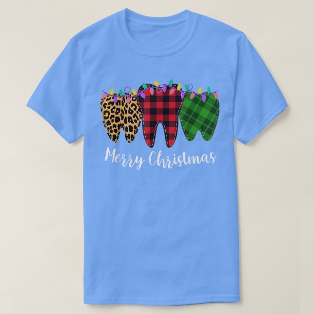 Camiseta Dentista dentária de Natal Dente Dentista Dentária (Frente do Design)