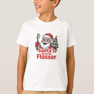 Camiseta Dentista dentário favorito do Flosser de Natal dos
