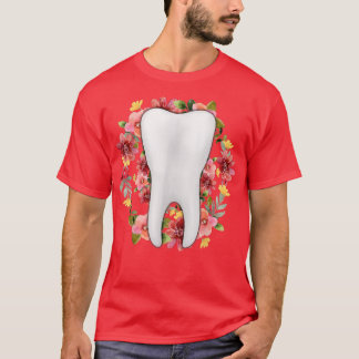 Camiseta Dentista Floral Dentista Flores Dentais Assistente