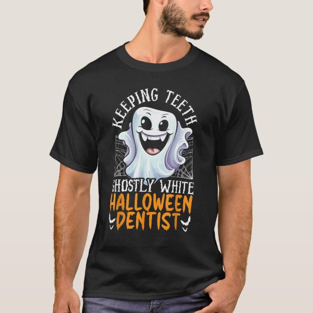 Camiseta Dentista Halloween Trick Ou Tratar Dentista Dental (Frente)