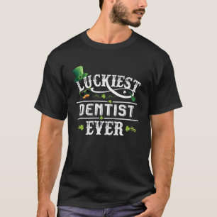 Camiseta Dentista Mais Sortudo Do Nunca Shamrock Leprechaun