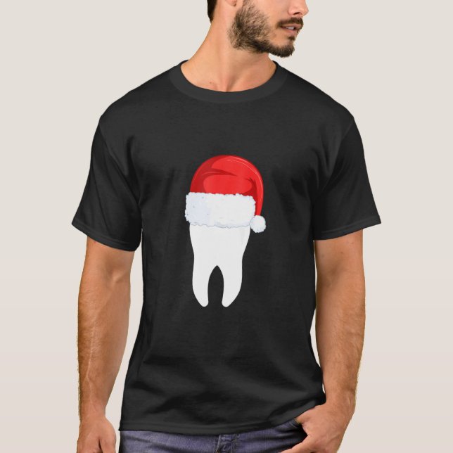 Camiseta Dentista Natal Engraçado Dentação De Dente Com Pap (Frente)