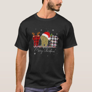 Camiseta Dentista Natal Engraçado Xadrez Leopardo Tooths De