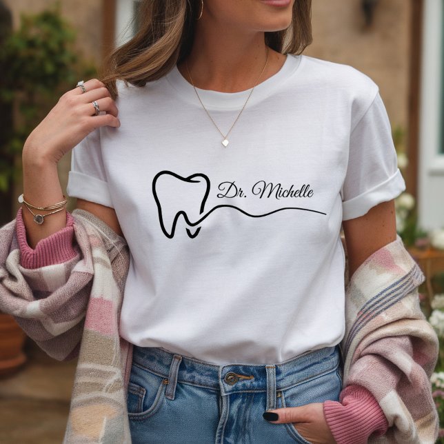 Camiseta Dentista Personalizado Dental White Tooth (Criador carregado)
