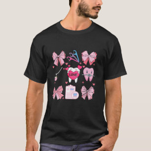 Camiseta Dentista Quadrado Dentária Da Esquadra Cor-de-rosa