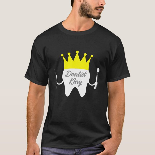 Camiseta Dentista Rei Coroa Dental Estudante Dentária Sch (Frente)