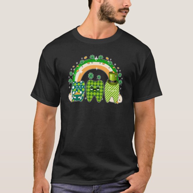 Camiseta Dentista Rua Patrick Adora Dente Hat Arco-Íris Irl (Frente)