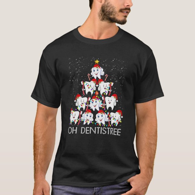 Camiseta Dentistree Christmas Tree Merry Christmas Denti (Frente)