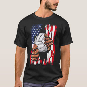 Camiseta Dentro Americano Patriótico De Voleibol Americano