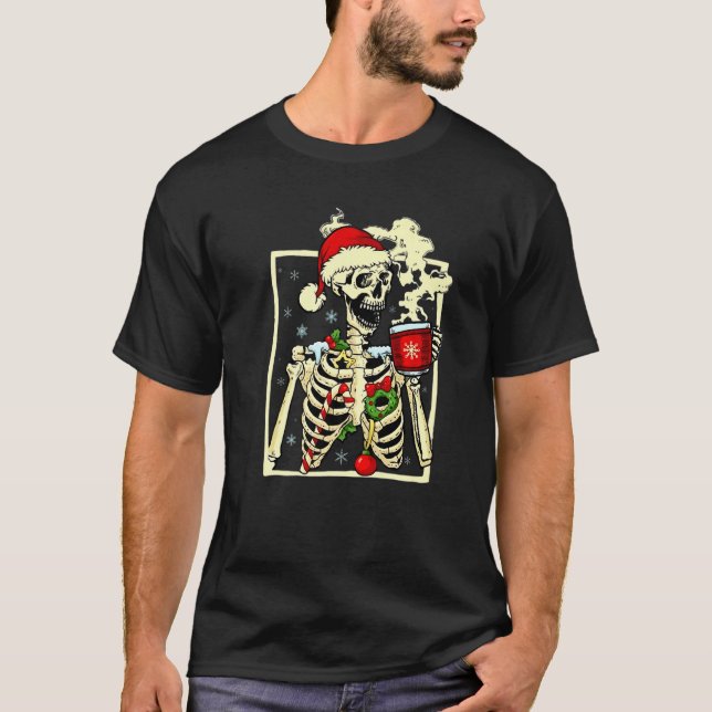 Camiseta Dentro de café com Bebendo de Morto de Skelox Mas  (Frente)