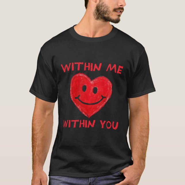 Camiseta Dentro De Mim Dentro De Você Vermelho Ele Ama (Frente)