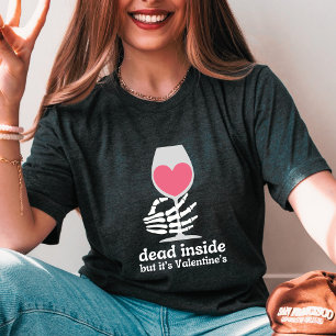 Camiseta Dentro de Morto de Esqueleto do Dia Anti-Valentine
