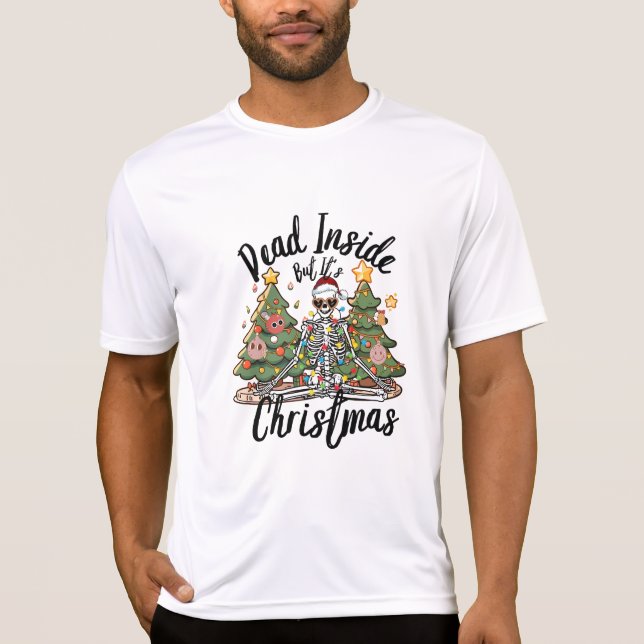 Camiseta Dentro de morto, mas é o presente de Natal engraça (Frente)
