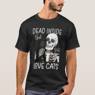 Camiseta Dentro De Morto Skeleton Mas Gato De Amor