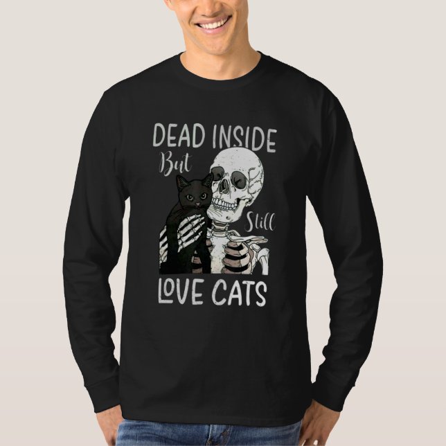 Camiseta Dentro De Morto Skeleton Mas Gato De Amor (Frente)